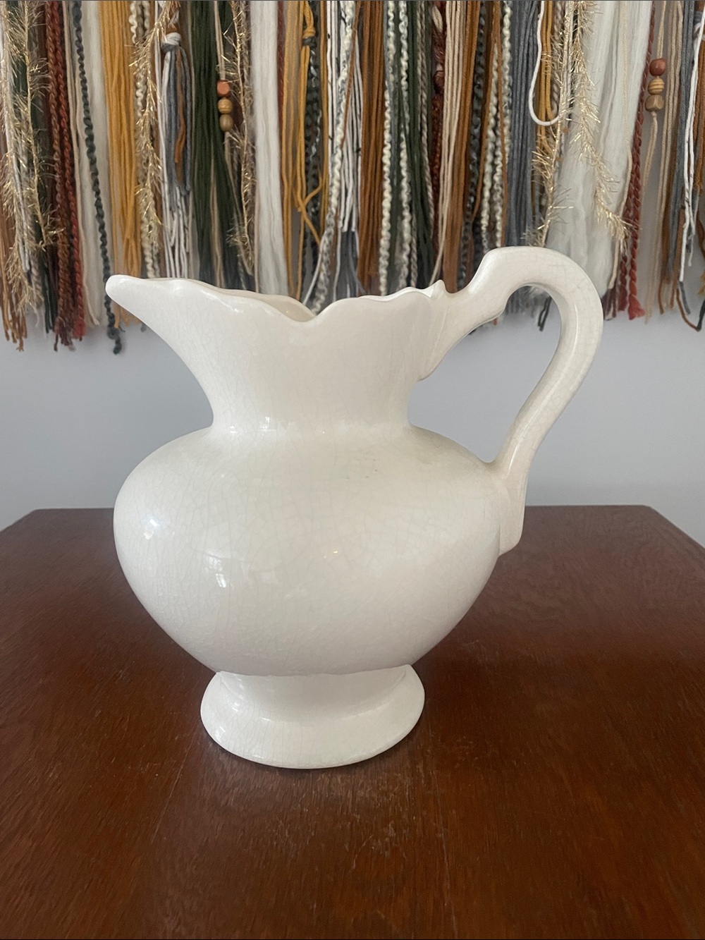 Classic White Ceramic Pitcher - Unbranded